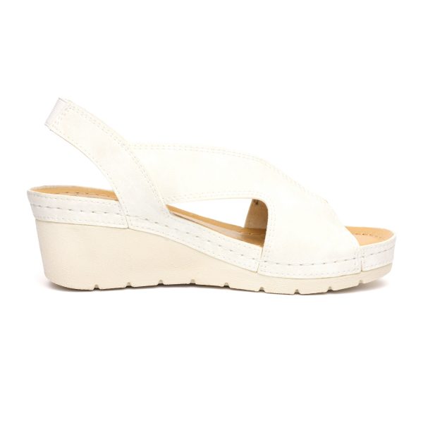 Sandale dama "Tellus" 27-14, Alb - imagine 5