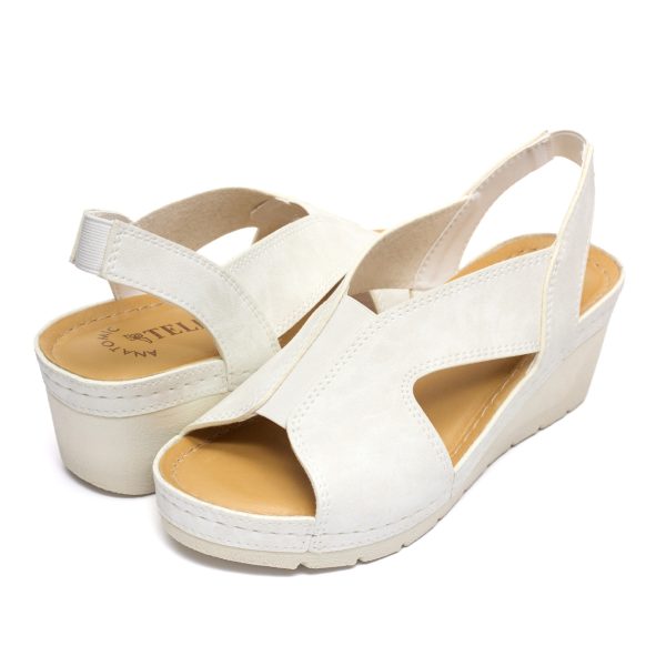 Sandale dama "Tellus" 27-14, Alb - imagine 3