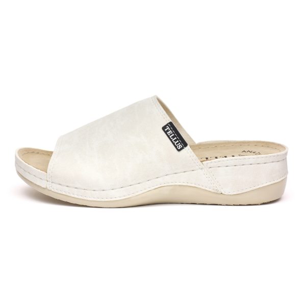 Papuci dama "Tellus" 25-51/1, Alb - imagine 4