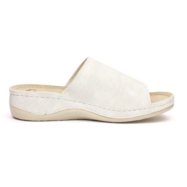 Papuci dama "Tellus" 25-51/1, Alb - imagine 6