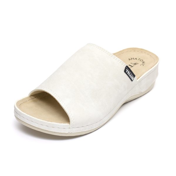 Papuci dama "Tellus" 25-51/1, Alb - imagine 5
