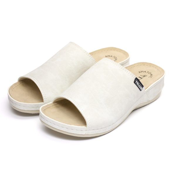 Papuci dama "Tellus" 25-51/1, Alb - imagine 2