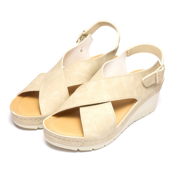 Sandale dama "Tellus" 27-13, Bej - imagine 2