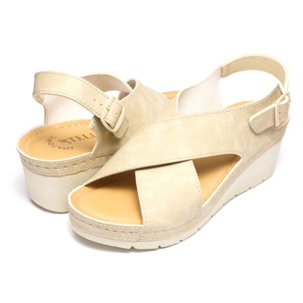 Sandale dama "Tellus" 27-13, Bej - imagine 3