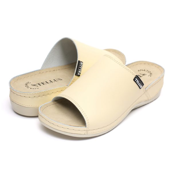 Papuci piele "Tellus" 25-51 Nisipiu - imagine 3