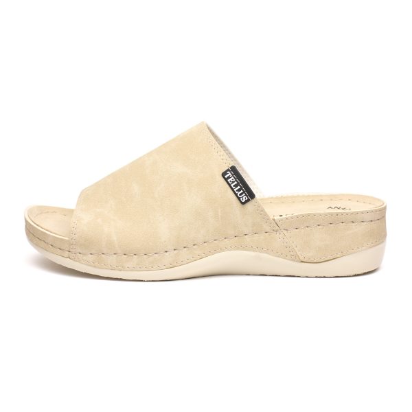 Papuci dama "Tellus" 25-51/1, Bej - imagine 4