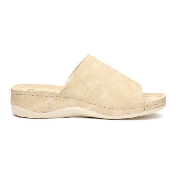 Papuci dama "Tellus" 25-51/1, Bej - imagine 8