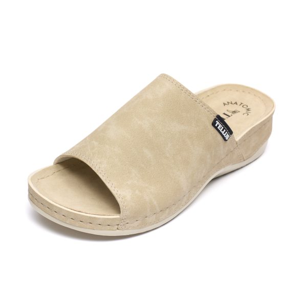 Papuci dama "Tellus" 25-51/1, Bej - imagine 5