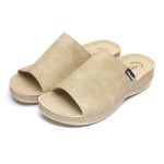 Papuci dama "Tellus" 25-51/1, Bej - imagine 3