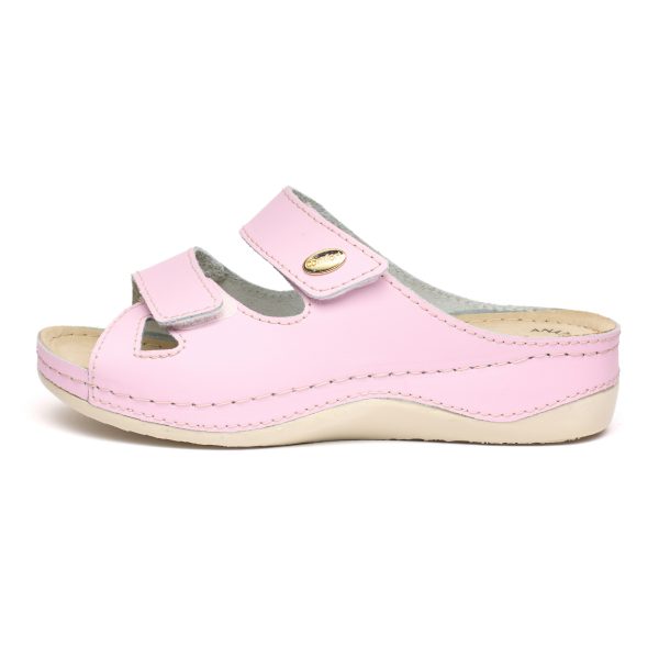 Papuci piele "Tellus" 25-03, Roz - imagine 4