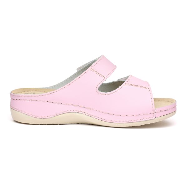 Papuci piele "Tellus" 25-03, Roz - imagine 5