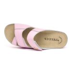 Papuci piele "Tellus" 25-03, Roz - imagine 6