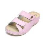 Papuci piele "Tellus" 25-03, Roz - imagine 7