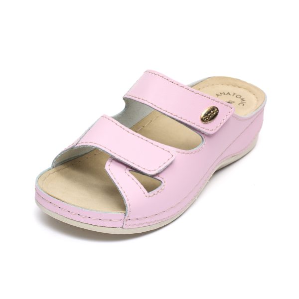 Papuci piele "Tellus" 25-03, Roz - imagine 7