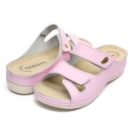 Papuci piele "Tellus" 25-03, Roz - imagine 3