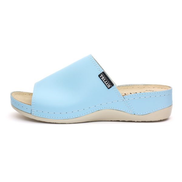 Papuci piele "Tellus" 25-51 Albastru - imagine 4