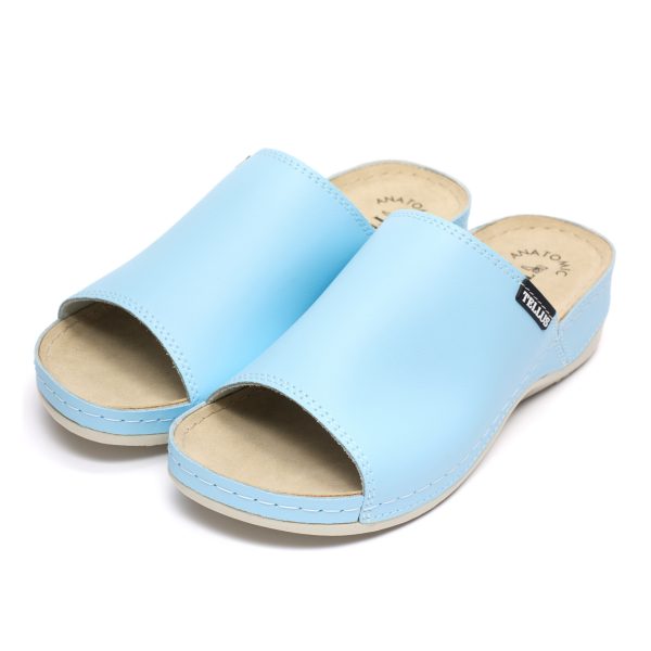 Papuci piele "Tellus" 25-51 Albastru - imagine 2