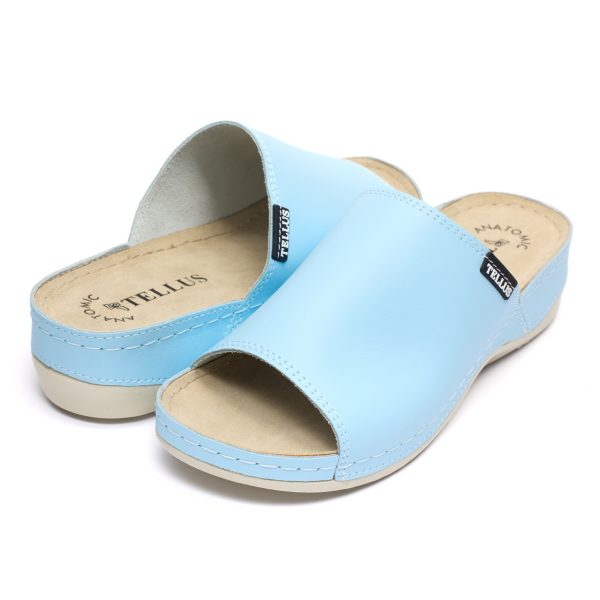 Papuci piele "Tellus" 25-51 Albastru - imagine 3