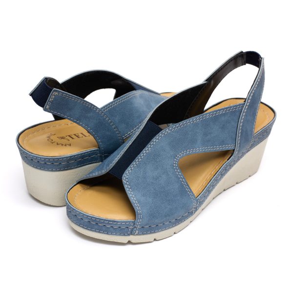 Sandale dama "Tellus" 27-14, Denim - imagine 3