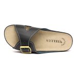 Papuci piele "Tellus" 25-01, Negru - imagine 6