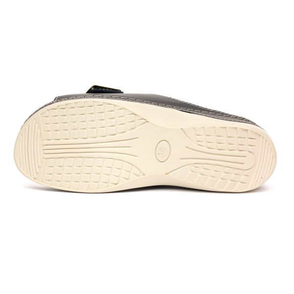 Papuci piele "Tellus" 25-01, Negru - imagine 9