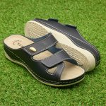 Papuci piele "Tellus" 25-03, Negru