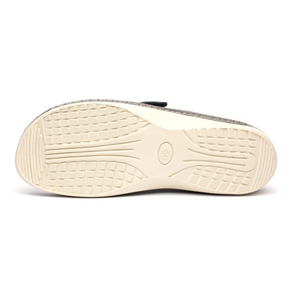 Papuci piele "Tellus" 25-03, Negru - imagine 9