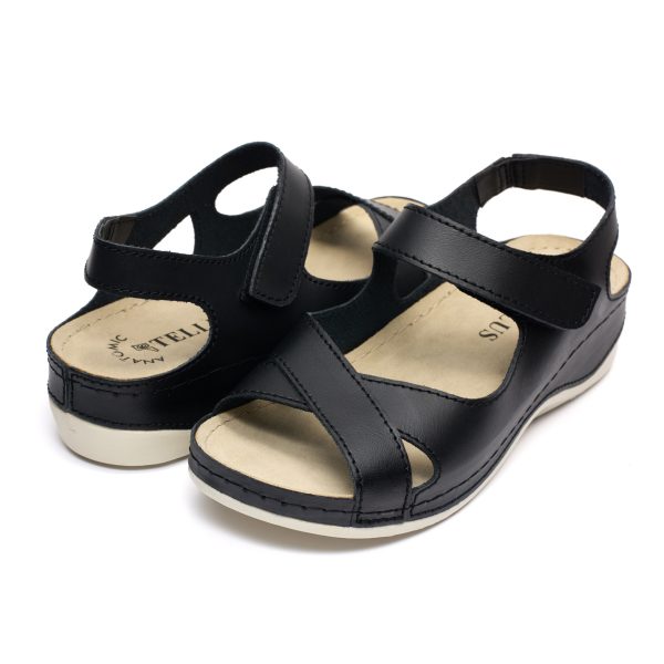 250302_16_09 Sandale piele Tellus 25-05, Negru - imagine 3