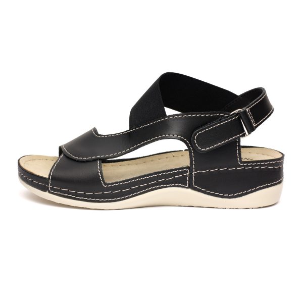 Sandale piele dama "Tellus" 25-04, Negru - imagine 4