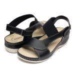 Sandale piele dama "Tellus" 25-04, Negru - imagine 3