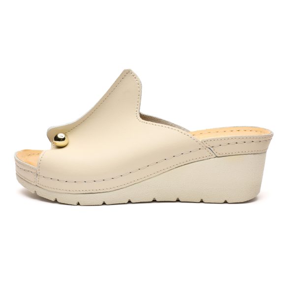 Saboti dama piele Tellus 27-02, Bej - imagine 5