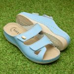 Papuci piele "Tellus" 25-03, Albastru