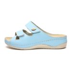 Papuci piele "Tellus" 25-03, Albastru - imagine 5