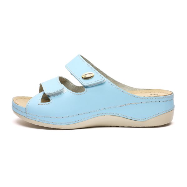 250305_04_02 Papuci piele "Tellus" 25-03, Albastru - imagine 5