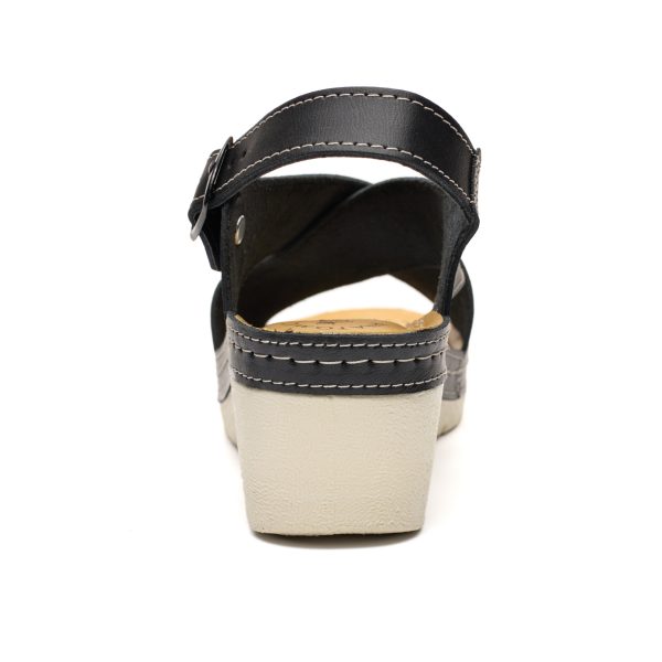 Sandale piele dama "Tellus" 27-03, Negru - imagine 8