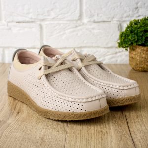 Pantofi piele dama 186063, Bej