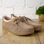 Pantofi piele intoarsa dama 186004, Bej
