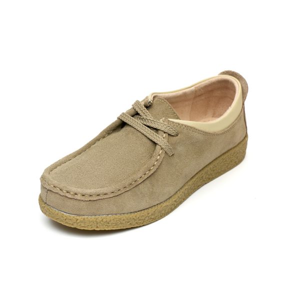 Pantofi piele intoarsa dama 186004, Bej - imagine 5