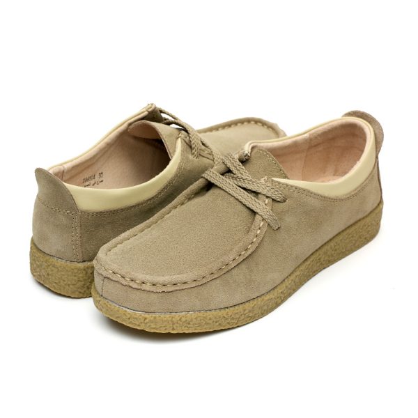 Pantofi piele intoarsa dama 186004, Bej - imagine 3