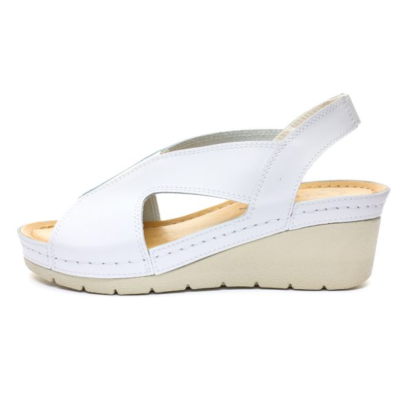 Sandale piele dama "Tellus" 27-04, Alb - imagine 4