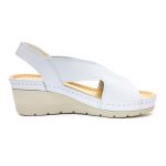 Sandale piele dama "Tellus" 27-04, Alb - imagine 6