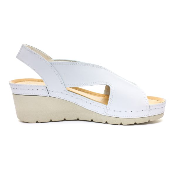 Sandale piele dama "Tellus" 27-04, Alb - imagine 6