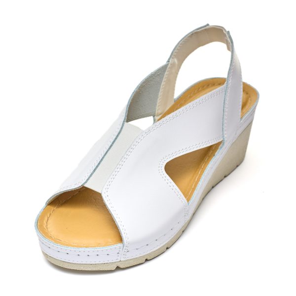 Sandale piele dama "Tellus" 27-04, Alb - imagine 5