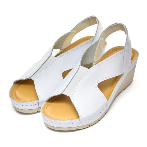 Sandale piele dama "Tellus" 27-04, Alb - imagine 2