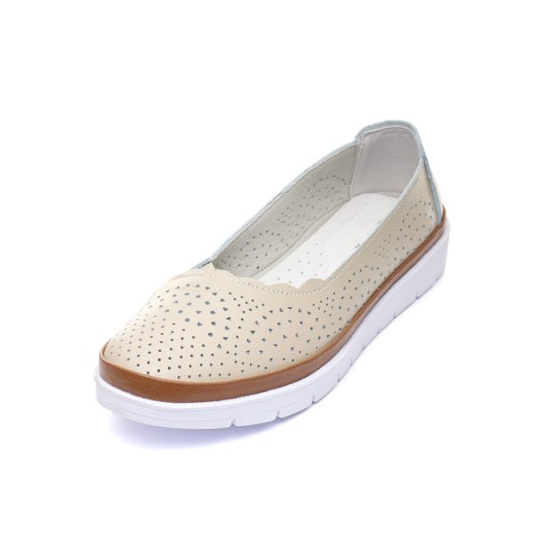 Pantofi piele dama W186058, Bej - imagine 4