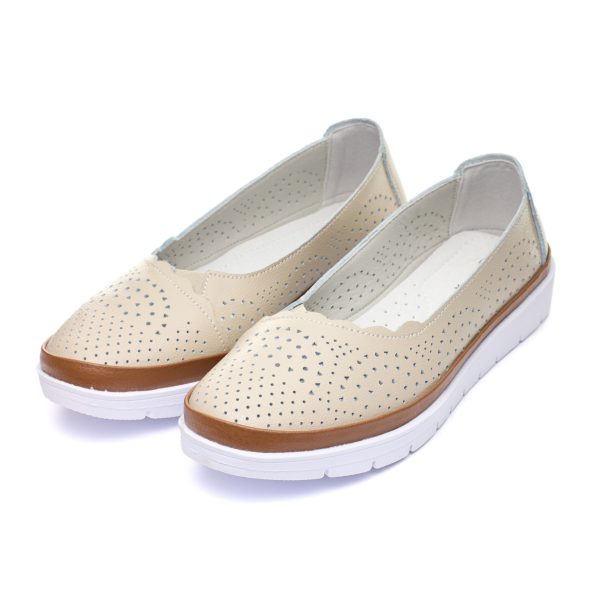 Pantofi piele dama W186058, Bej - imagine 2