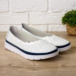 Pantofi piele dama W186058, Alb