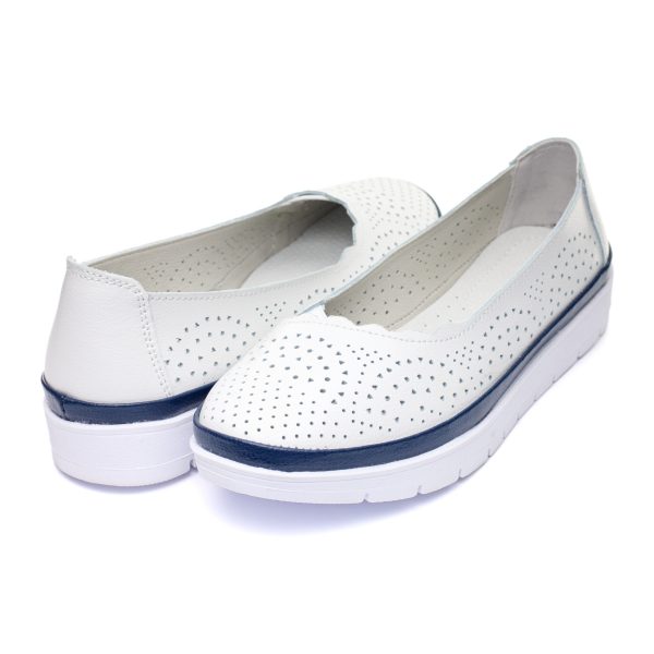 Pantofi piele dama W186058, Alb - imagine 3