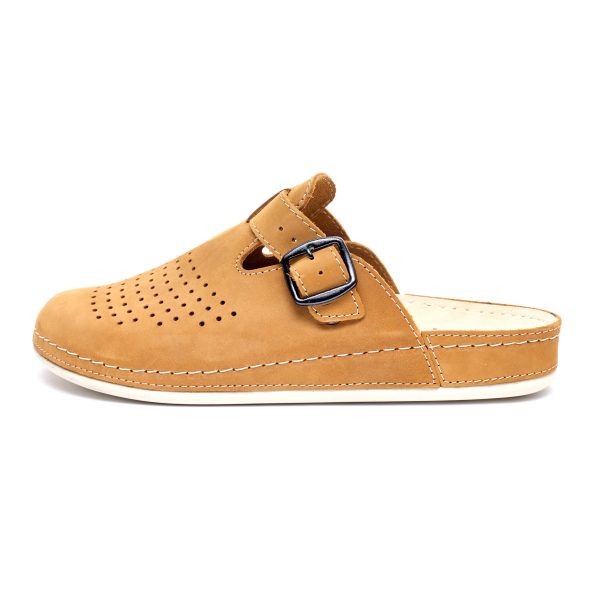 Saboti piele intoarsa  pentru barbati “Tellus” 30-09, Maro - imagine 4