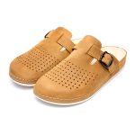 Saboti piele intoarsa  pentru barbati “Tellus” 30-09, Maro - imagine 2